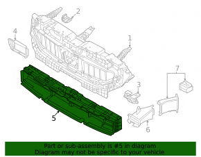 Жалюзи дефлектор радиатора нижний BMW 5 G60 24-26 With m sport pkg, air ducts, I5, Lower,