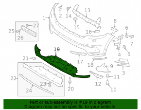 Bara spate față Land Rover Range Rover Velar 18-23 gri