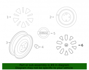 Колпак колесный R17 Nissan Rogue 14-20