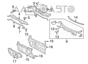 Уплотнитель решетки дворников правый Toyota Camry v40