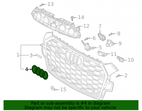 Эмблема значок решетки радиатора grill Audi A4 B9 20-25 хром