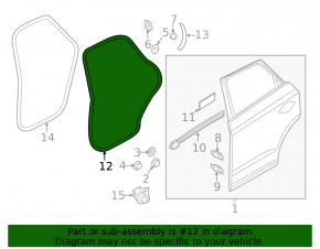 Уплотнитель двери задней левой Audi Q3 8U 15-18