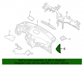 Накладка передней панели боковая левая Hyundai Sonata 15-17 серая