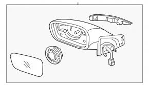 Зеркало боковое правое в сборе Hyundai Sonata 11-14