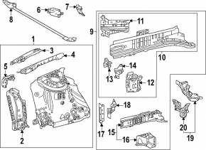 Внешняя часть лонжерона переднего левого Toyota BZ4X 23-25