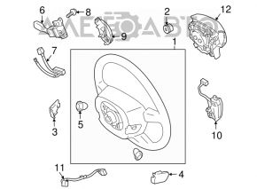 Butonul de control de pe volanul stâng al Toyota Prius 2004-2009 are zgârieturi