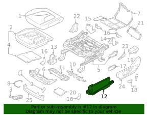 Ornamente șină scaun pasager dreapta față pentru Ford Edge 15-24 negru, 2 bucăți