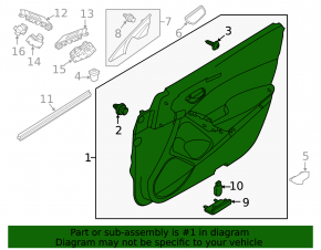 Обшивка двери карточка передняя левая Mazda 6 14-15 grand touring BOSE красная строчка