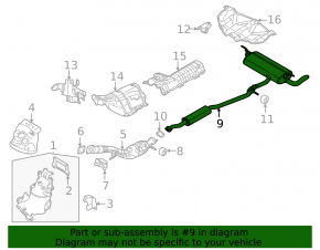 Выпускная трасса в сборе с бочкой Mitsubishi Outlander 22-26 2.5 FWD