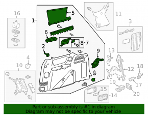 Обшивка арки правая Toyota Sienna 11-14 бежевая без шторки