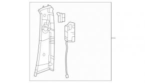 Capacul stâlpului central, curea superioară dreapta Mercedes W167 GLE 350 450 20-23 bej