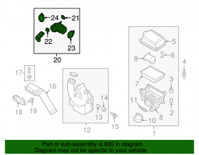 Воздухоприемник Hyundai Elantra AD 17-20 1.4 2.0