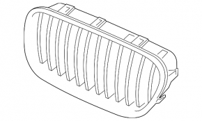 Grilă radiator stânga BMW 5 GT F07 10-17 Fără vedere nocturnă, toate, cromate