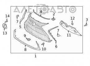 Emblemă grilă radar Lexus RX350 20-22, suport rupt