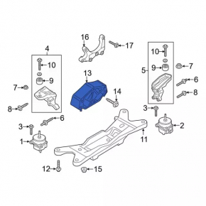 Подушка кпп задняя Ford Mustang mk6 15-17 2.3T под 6 ступ АКПП
