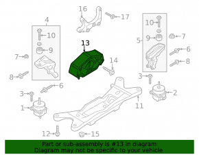 Подушка кпп задняя Ford Mustang mk6 15-17 2.3T под 6 ступ АКПП