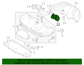 Воздуховод от корпуса воздушного фильтра левый BMW X5 F15 14-18 4.4T