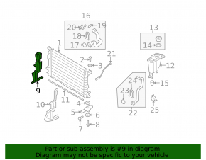 Deflectorul radiatorului dreapta pentru Audi A4 B8 13-16 2.0T