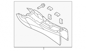 Консоль центральная подлокотник и подстаканники Audi A4 B8 13-16 рест