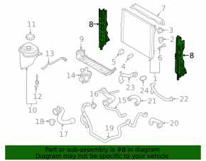 Кронштейн радиаторов левый BMW X5 E70 07-13 пластик