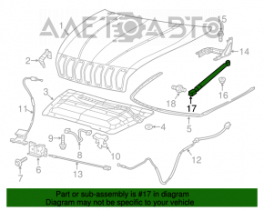 Амортизатор капота левый Jeep Cherokee KL 14-18