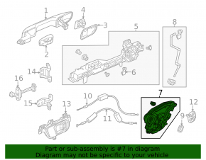 Замок двери задней левой Honda Civic XI FE/FL 22-26 с тросами