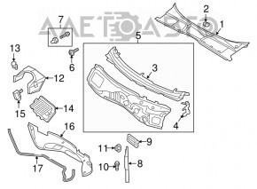 Распорка передних стаканов левая Audi A5 F5 17-24