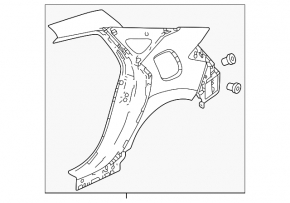 Aripă spate dreapta Honda Civic XI FE/FL 22-24 5d, fără BSM