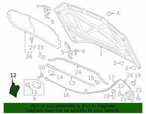 Планка замка капота VW Passat b7 12-15 USA