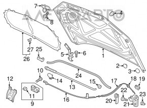 Планка замка капота VW Passat b7 12-15 USA