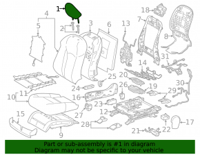 Tetiera scaun pasager Lexus RX350 RX450h 16-19 piele gri
