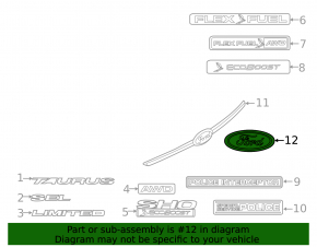 Emblema portbagajului Ford Explorer 11-15
