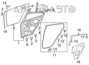 Ansamblu ușă spate dreapta pentru Toyota Prius 50 16-18 negru 218, zgârieturi, lovituri, conector rupt