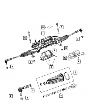 Рулевой наконечник левый Jeep Cherokee KL 14-18