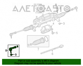 Рулевой наконечник левый Jeep Cherokee KL 14-18