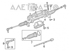 Рулевой наконечник левый Jeep Cherokee KL 14-18