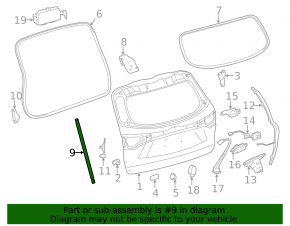 Амортизатор двери багажника правый Toyota Highlander 14-19 электро, оплавлены провода
