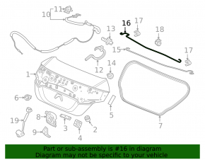 Торсион крышки багажника левый Honda Civic X FC 16-20 4d