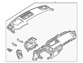 Panou frontal Torpedo fără AIRBAG Mazda CX-9 16-19 negru cu maro