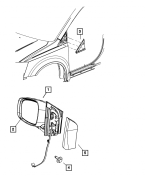Зеркало боковое левое в сборе Dodge Grand Caravan 11-15