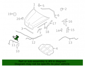 Capota de blocare a capotei stângi BMW X5 X6 E70 E71 07-13