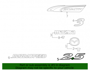 Эмблема mazdaspeed двери багажника Mazda3 MPS 09-13