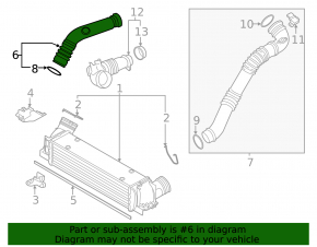 Патрубок интеркулера правый BMW X1 E84 13-15 2.0T N20