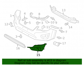Grilă bara față stânga Subaru Impreza WRX GH 15-16 sub proiectoarele de ceață