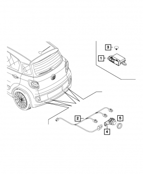 Проводка парктроников заднего бампера Fiat 500L 14-17