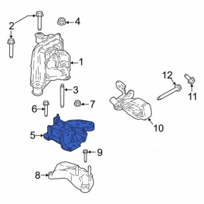 Подушка двигателя левая Ford Ecosport 18-21 1.0T
