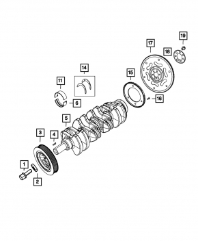 Коленвал Chrysler 200 15-15 2.4 c start/stop