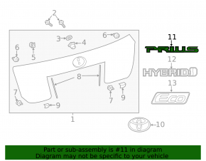 Emblema cu inscripția "PRIUS" Toyota Prius 50 16-