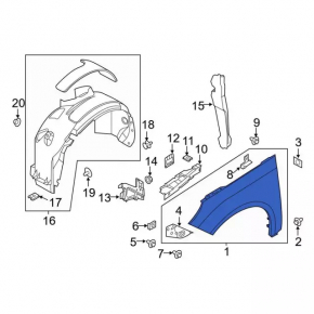 Крыло переднее левое Ford Focus mk3 11-18 usa