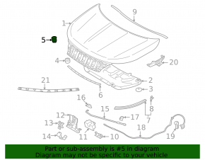 Отбойник капота левый Mitsubishi Outlander 14-21